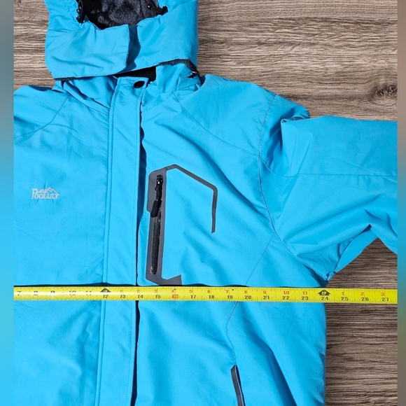 Pooluly Men's Ski Jacket Waterproof Hooded Snowboarding Snow XL NWOT Breathable - Picture 3 of 15